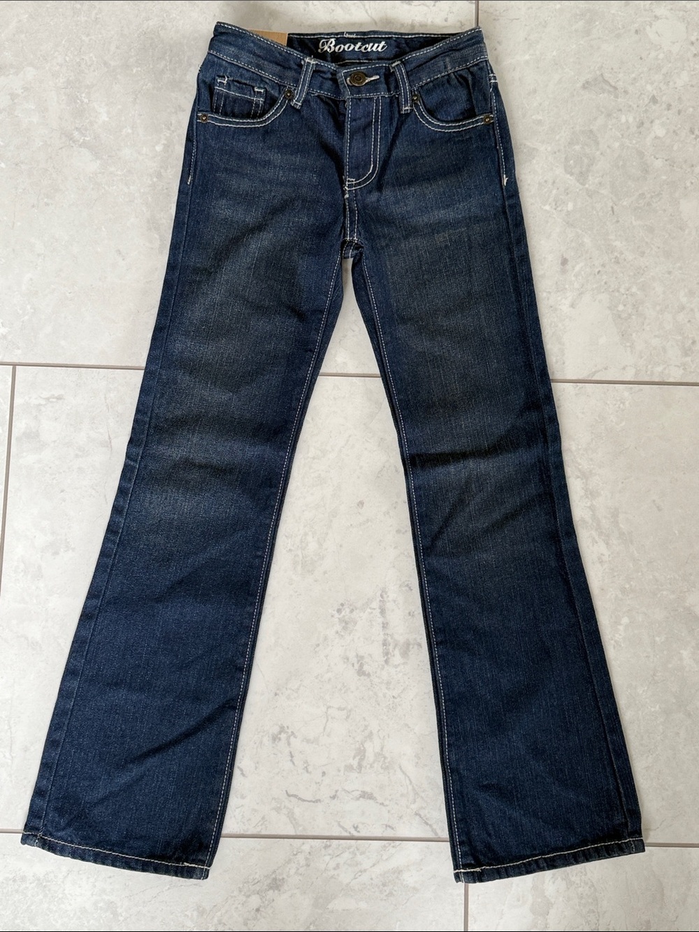 NWT Girls Crazy 8 Dark Blue Bootcut Jeans size 10 SLIM